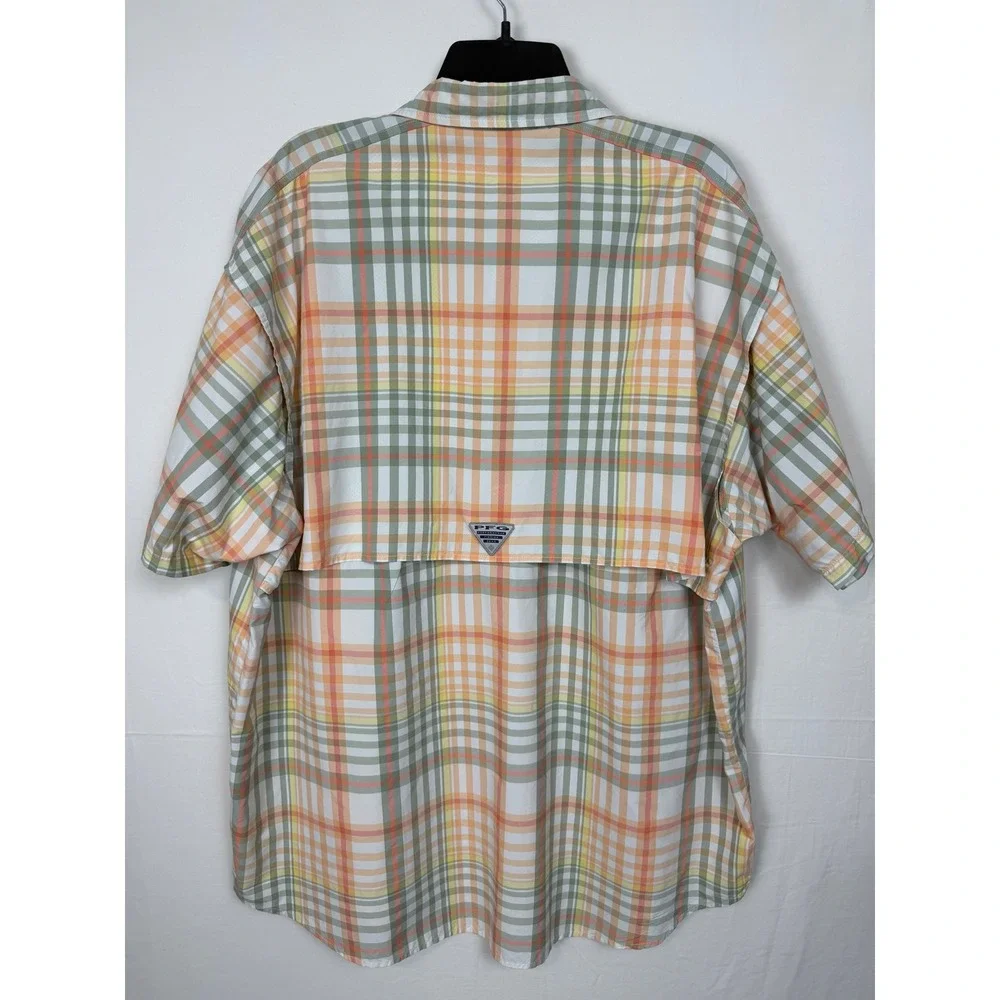 Columbia PFG Super‎ Bahama Men's Shirt XL Plaid Outdoor Lightweight Fishing